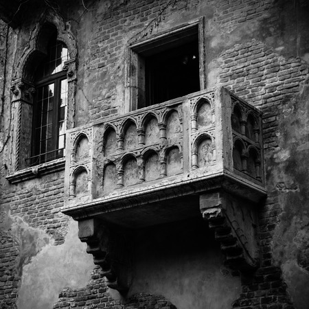 Romeo and Juliet balcony in Verona, Italyの写真素材