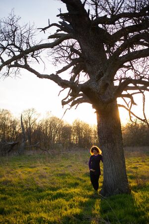 beautiful pregnant young woman outdoorの写真素材