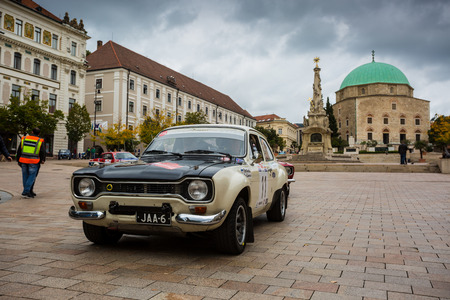 PECS - OCTOBER 7 : 50th Mecsek Rally starting at the Szechenyi Square in Pecs on 7 October 2016 in Pecs, Hungary. Mecsek Rally is a famous hungarian car raceのeditorial素材