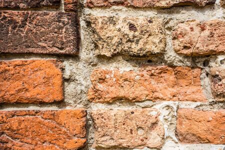 Textured background: old brick wall patternの写真素材
