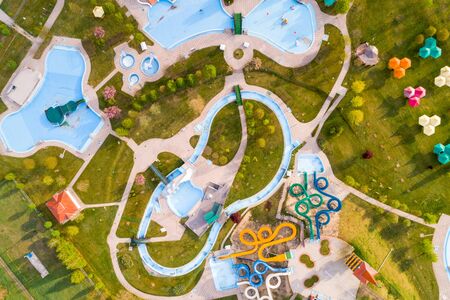 Aerial view of water parkのeditorial素材
