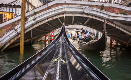 Venice with Grand canal, Italy from a Gondolaの写真素材