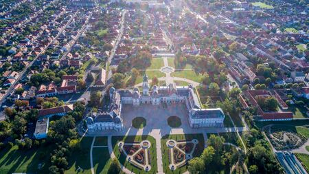 Aerial phooto of Festetics Castle in Keszthely, Hungaryのeditorial素材