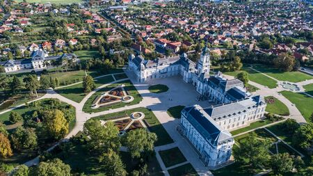 Aerial phooto of Festetics Castle in Keszthely, Hungaryのeditorial素材