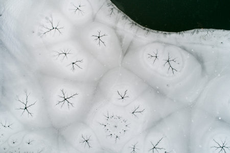 Natural ice background, frozen lake