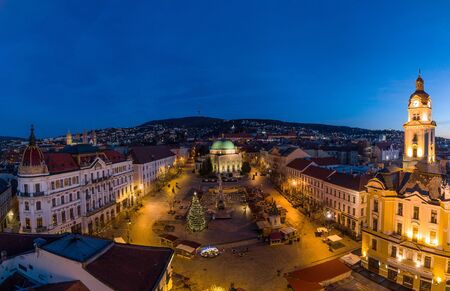 Aerial photo of Advent in Pecs, Hungaryの写真素材