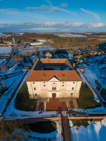 Aerial photo of Castle in Ozora, called Ozorai Pipo varaのeditorial素材