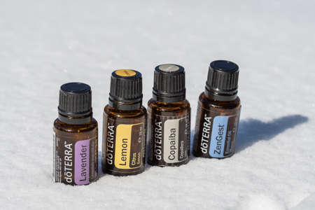 Pecs, Hungray - Jan 25 2021 - Illustrative editorial image of Doterra Essential Oils for everyday useのeditorial素材