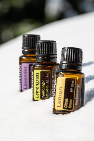 Pecs, Hungray - Jan 25 2021 - Illustrative editorial image of Doterra Essential Oils for everyday useのeditorial素材