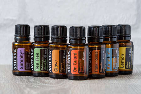Pecs, Hungray - Feb 27 2021 - Illustrative editorial image of Doterra Essential Oils for everyday useのeditorial素材