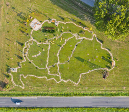 aerial view of old Hungarian map in Zalacseb, Hungaryの写真素材
