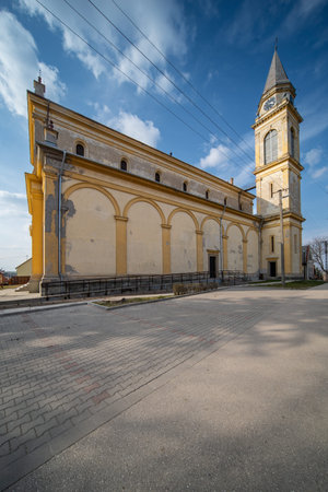 Church in Dobrogkoz, Hungary called Church of Prince St. Imreの写真素材