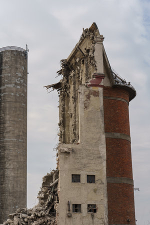 damaged monument building detail before full destructionの写真素材