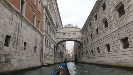 Gondola on the Grand Canal in Venice, ITALYの写真素材