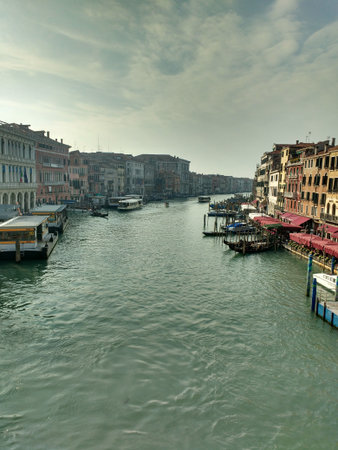 Grand Canal in Venice, Italy. View from Rialto Bridgeの写真素材