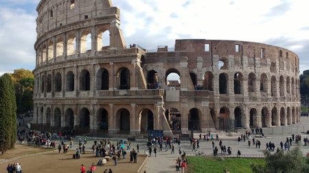 Colosseum in Rome, Italy. Roman Colosseum is one of the main tourist attractions in Rome.