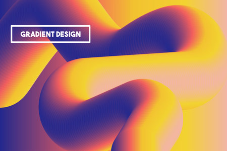 Creative vector design illustration template with  3d flow shapes. Gradient background