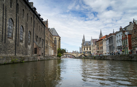 View of Ghent, in Belgium, from one of its channels