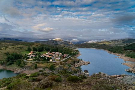 View of the town of Alba de los Cardaños in the province of Palencia, Spain