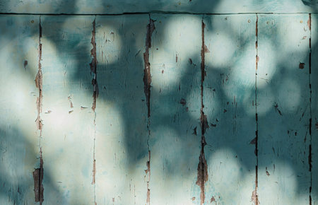 Old cyan blue wooden door with texture and with shadows and lights