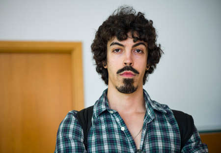 Close-up portrait of Spanish writer Diego Garrido, an expert on the translation of James Joyce into Spanish.のeditorial素材