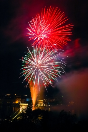 Fireworks over the cityの写真素材