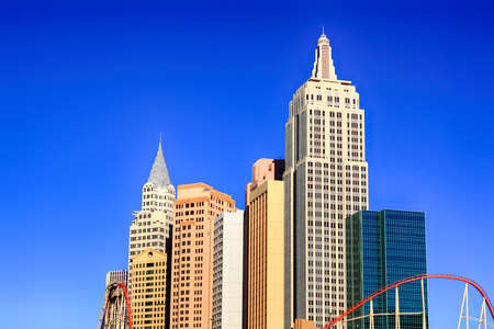 New York New York skyscrapers in Las Vegas, Nevadaのeditorial素材