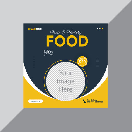 Free Vector food social media promotion and banner post design templateのイラスト素材