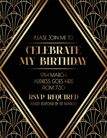 Gatsby Elegant Art Deco Invitation Designのイラスト素材