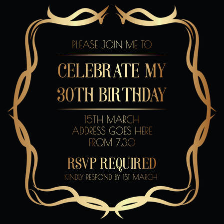 Gatsby Art Deco Invitation Design with Women in Red Dressのイラスト素材