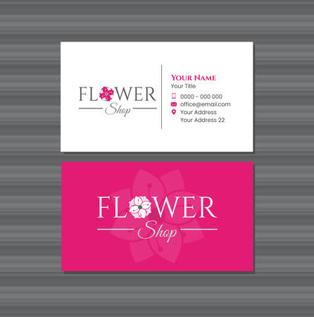 Flower Shop Business Card with Logoのイラスト素材
