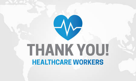 Thank You HealthCare Workers Illustration with Hearthのイラスト素材