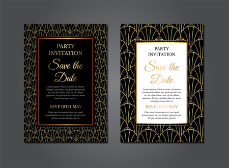 Gatsby Elegant Art Deco Invitation Designのイラスト素材