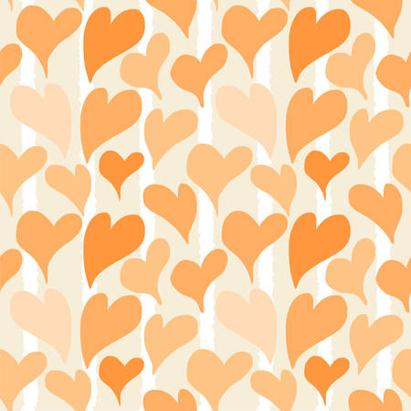 Orange Heart Seamless Pattern Designのイラスト素材