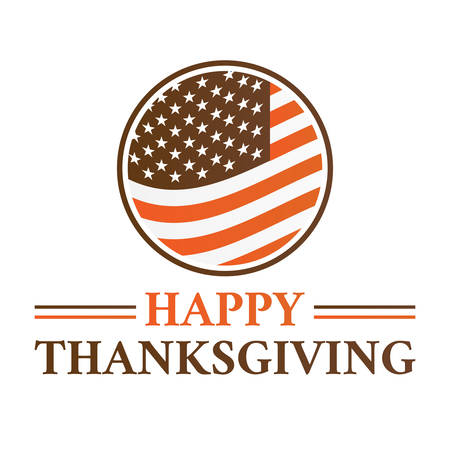 American Happy Thanksgiving Logoのイラスト素材