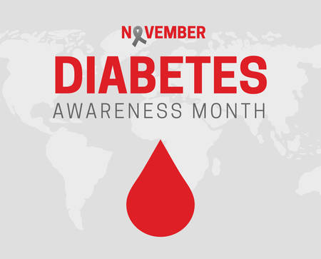 Diabetes Awareness Month Background Illustrationのイラスト素材