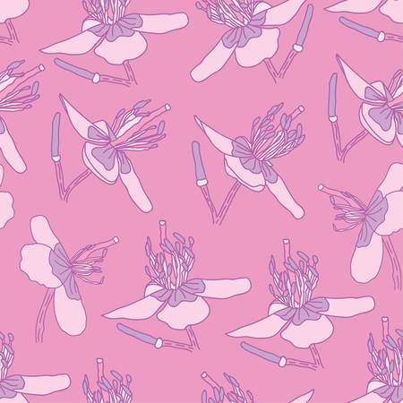 Pink Flower Seamless Pattern Designのイラスト素材