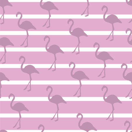 Pastel Flamingo Stripe Pattern Designのイラスト素材