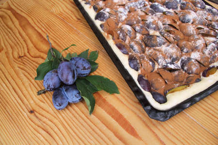 Autumn Plum Pastry Pieの写真素材