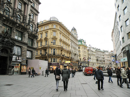 Vienna Street in Christmas Winter Time