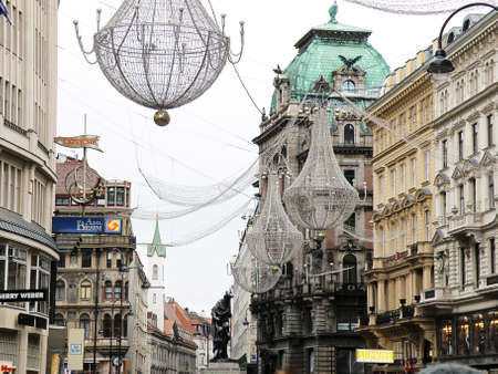 Christmas Street Decorations in Vienna, Austriaのeditorial素材