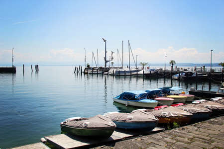 Meersburg Port with Boatsの写真素材