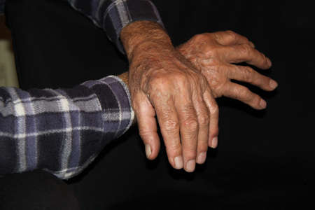 Hands of a Senior Manの写真素材
