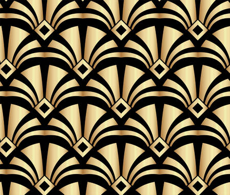 Geometric Gold Gatsby Art Deco Pattern Background Designのイラスト素材