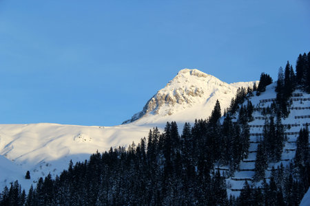 Winter Snowy Mountain Peak at the Alps