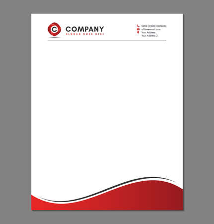 Blank Red Letterhead Template with Circle Logoのイラスト素材