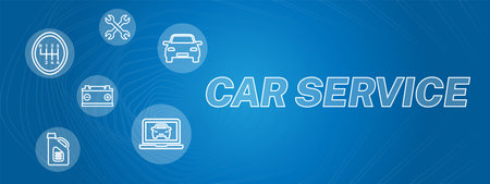 Blue Car Service Banner Background Design