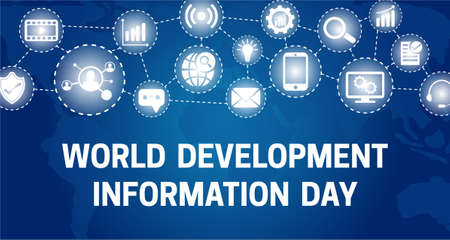 World Development Information Day Background Banner Illustrationのイラスト素材