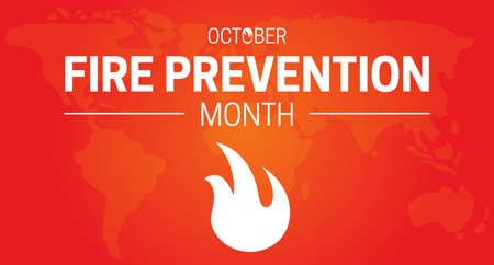 October Fire Prevention Month Illustration Backgroundのイラスト素材
