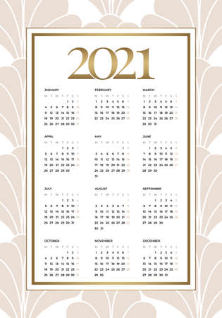 Art Deco 2021 Calendar  Designのイラスト素材